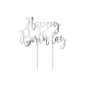 Preview: Cake Topper Happy Birthday Silber